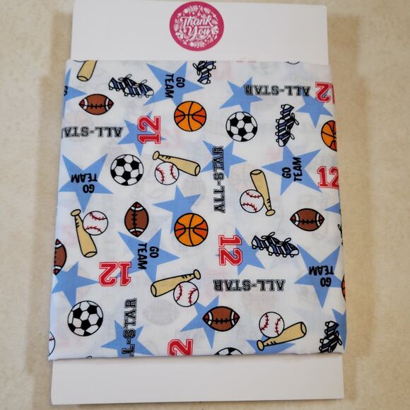 Cotton Fabric All Star Sports Balls Megaphone 28x43” Joann Fabrics Football - Picture 3 of 7